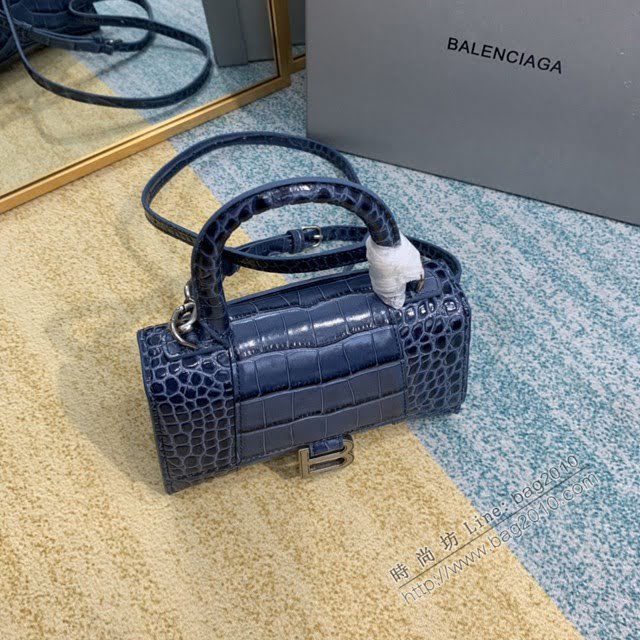 Balenciaga女包 巴黎世家Hourglass沙漏包 BG8896 鱷魚紋牛皮巴黎世家手提包  fyd1435